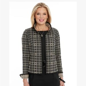 NINA MCLEMORE JASPE PLAID REVERSIBLE SUZANNE JACKET  Size 2 / Pckts both sides